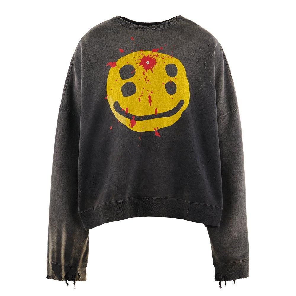 SAINT MXXXXXX | CP_CREW NECK SWEAT SHIRT SMILE / BLACK