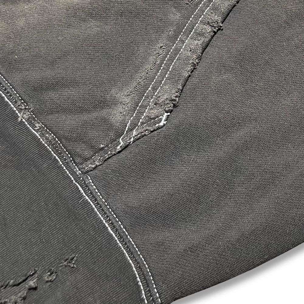 BLACK VINTAGE | ZIP HOODIE PATCHWORKING / DEEP CHARCOAL