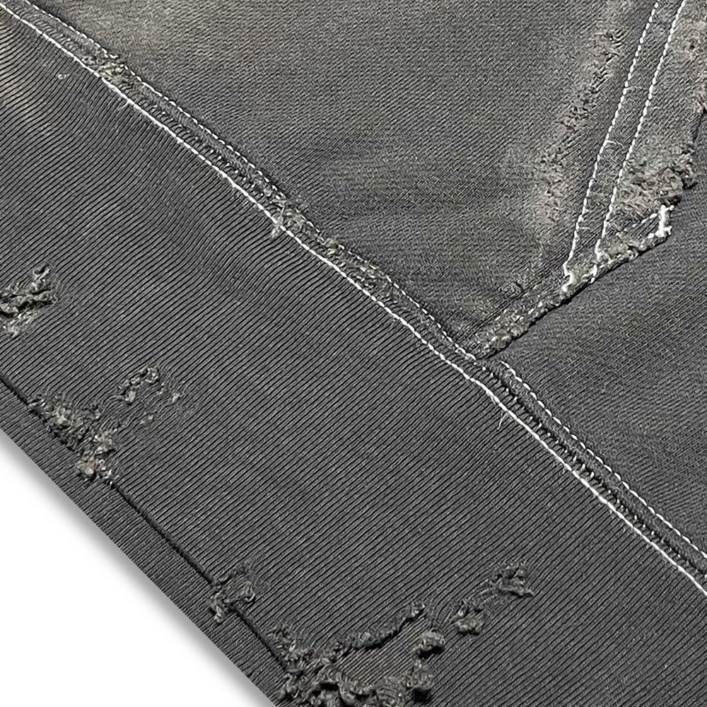 BLACK VINTAGE | ZIP HOODIE PATCHWORKING / DEEP CHARCOAL