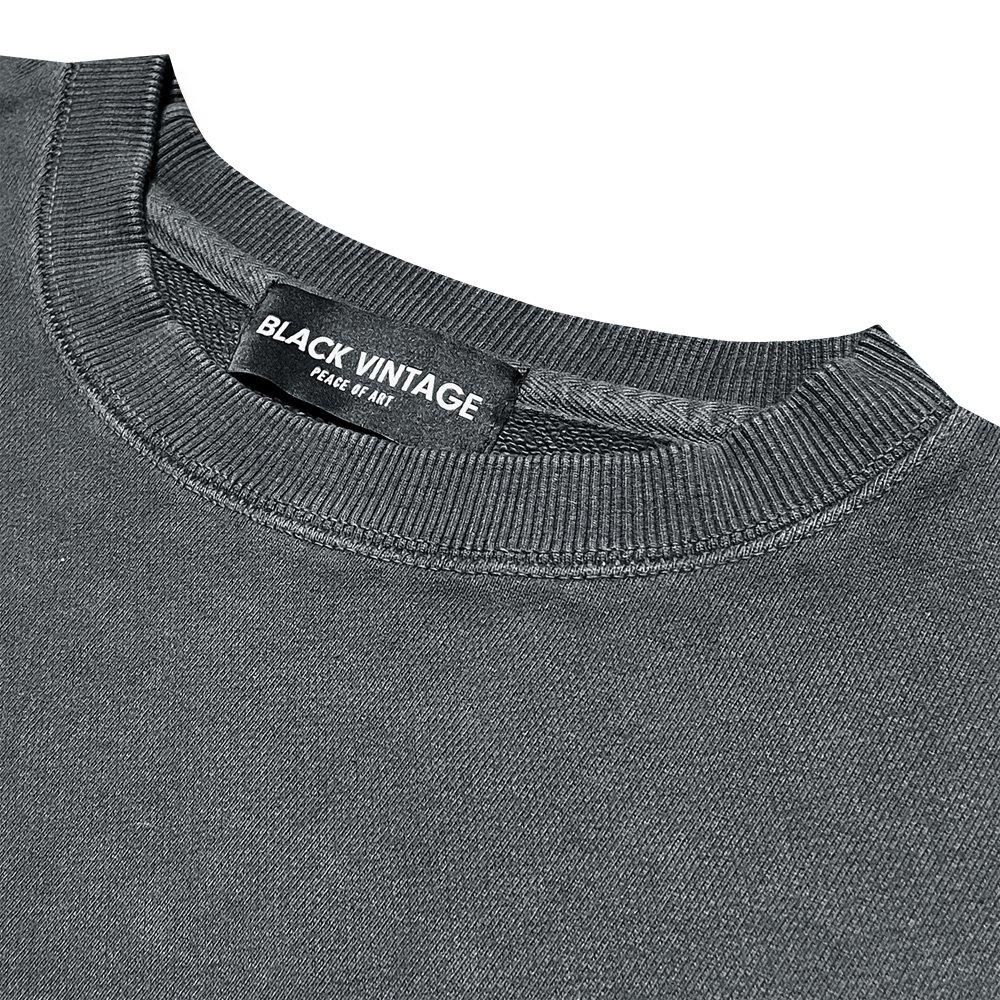 BLACK VINTAGE | CREWNECK SWEAT SHIRTS VINTAGE DYEING / SLATE