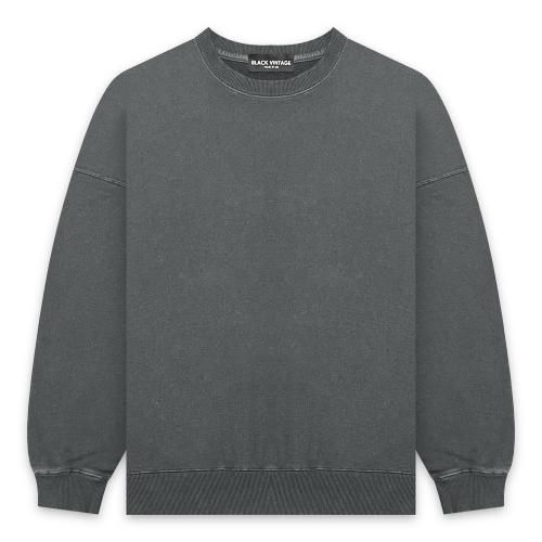 BLACK VINTAGE | CREWNECK SWEAT SHIRTS VINTAGE DYEING / SLATE