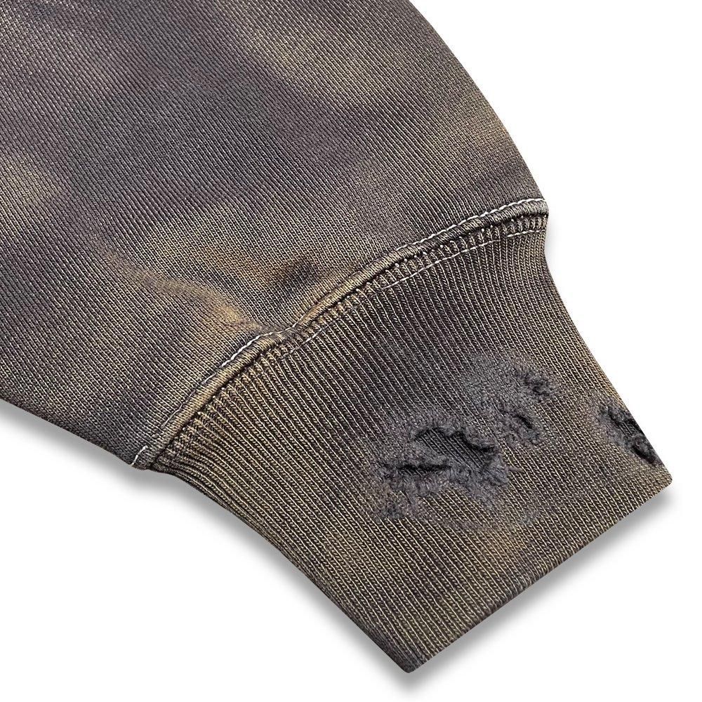 BLACK VINTAGE | ZIP HOODIE BURNER PROCESSING / BLACK