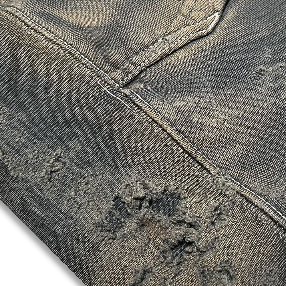 BLACK VINTAGE | ZIP HOODIE BURNER PROCESSING / SLATE