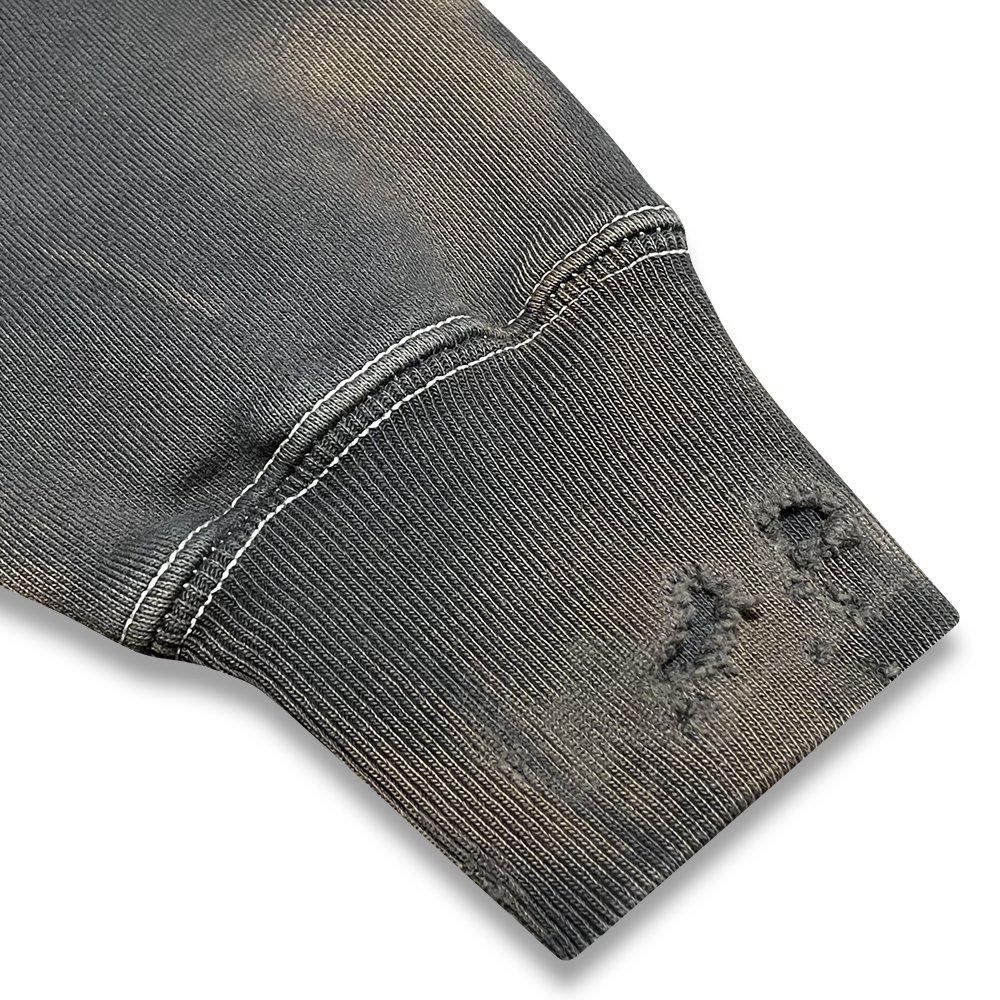 BLACK VINTAGE | ZIP HOODIE BURNER PROCESSING / SLATE