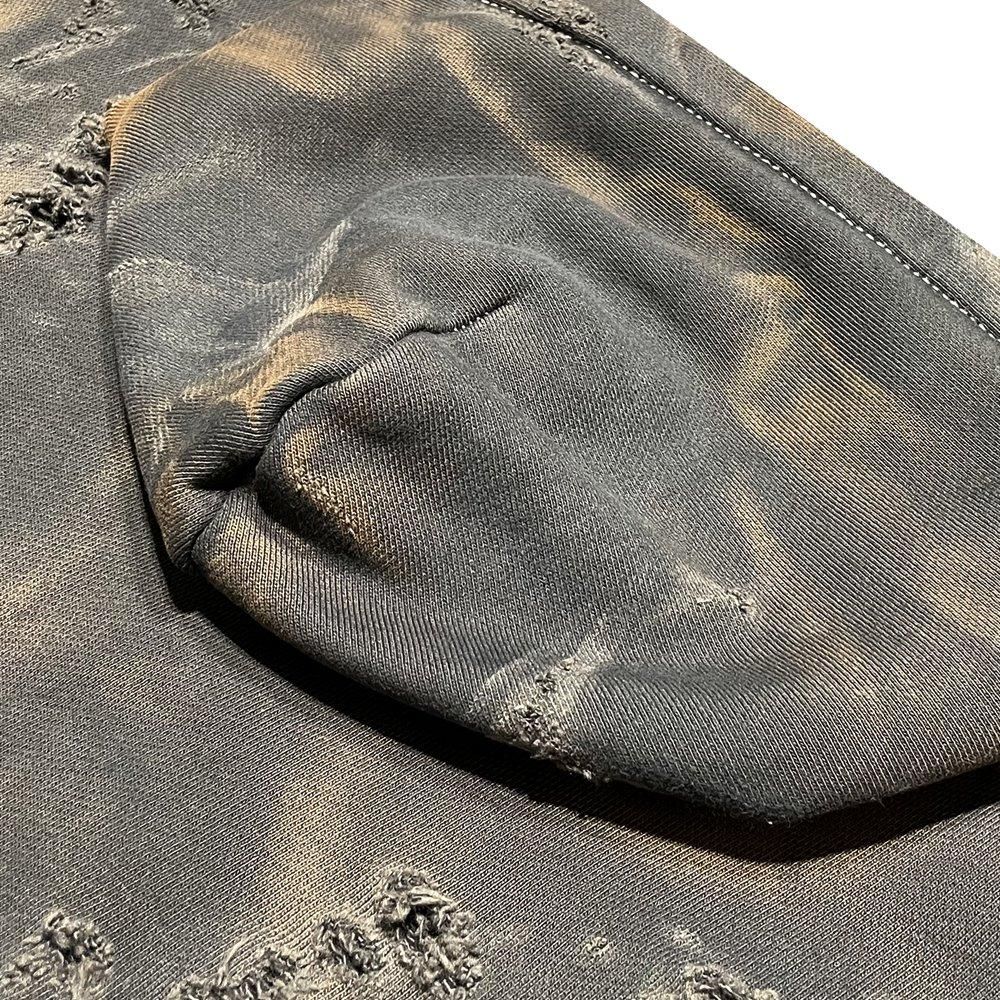BLACK VINTAGE | ZIP HOODIE BURNER PROCESSING / SLATE