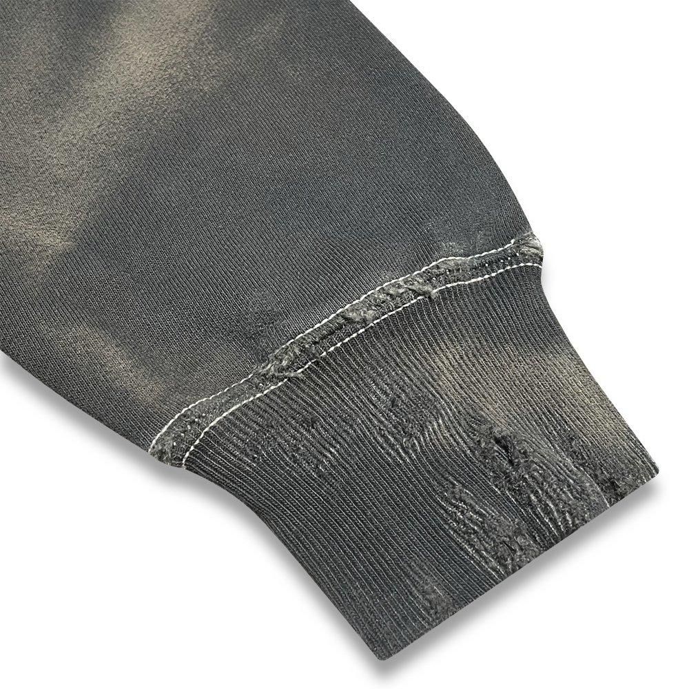 BLACK VINTAGE | ZIP HOODIE DUST PAINTING / SLATE