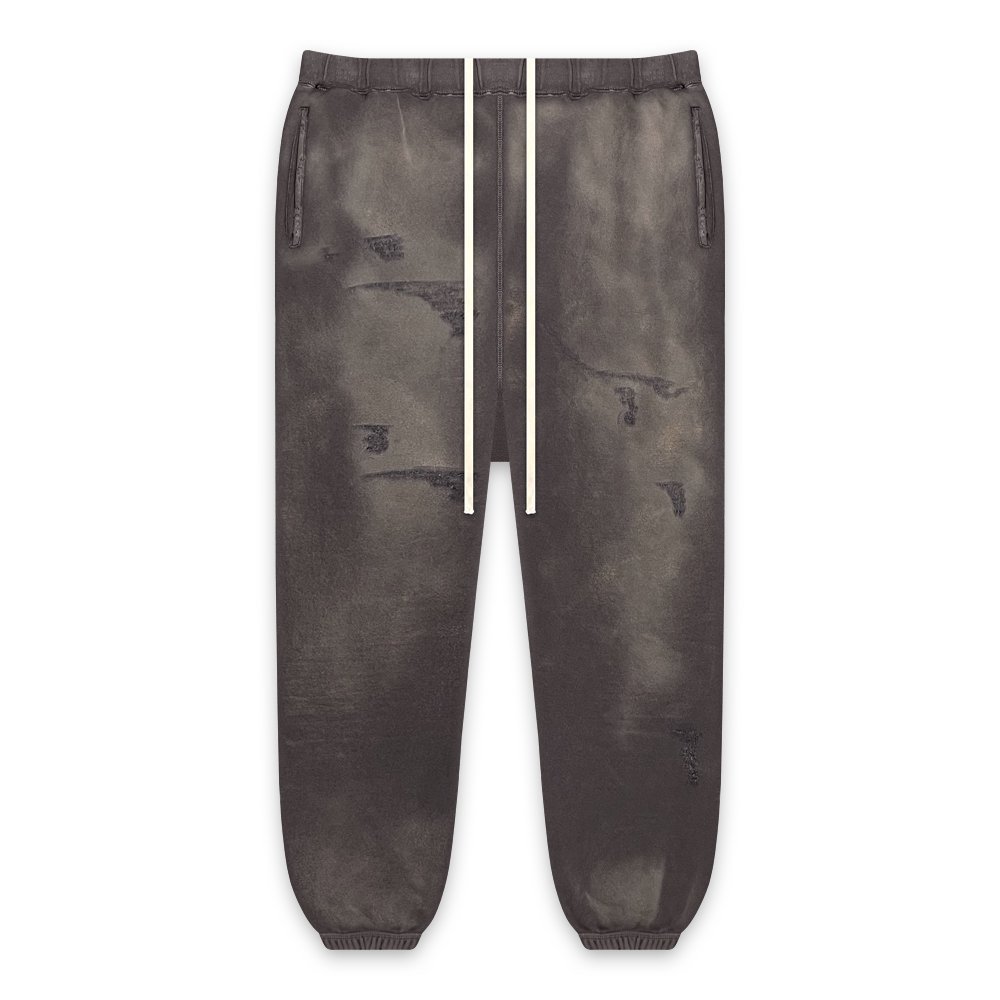 BLACK VINTAGE | SWEAT PANTS DUST PAINTING / BLACK