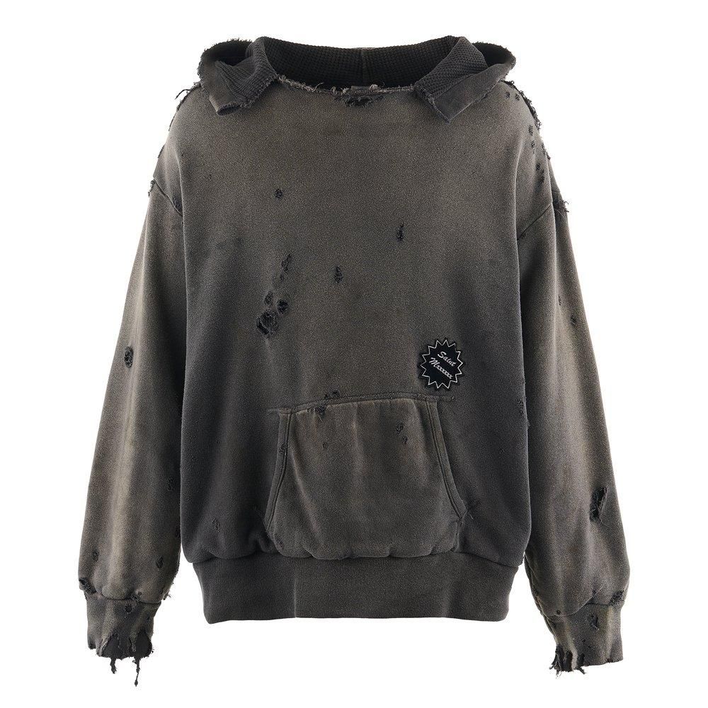 SAINT MXXXXXX | HOODIE DOUBLE-FACE / CHARKOAL