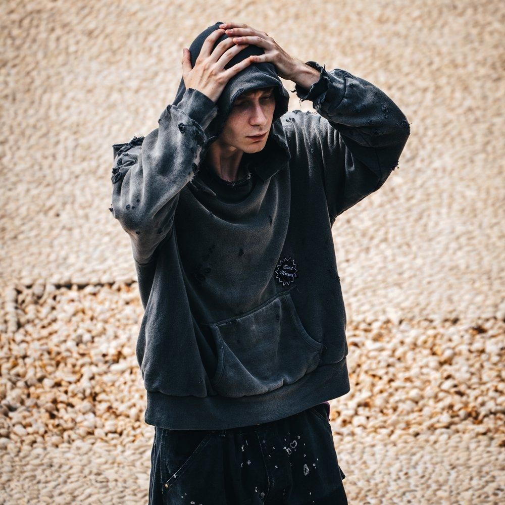 SAINT MXXXXXX | HOODIE DOUBLE-FACE / CHARKOAL