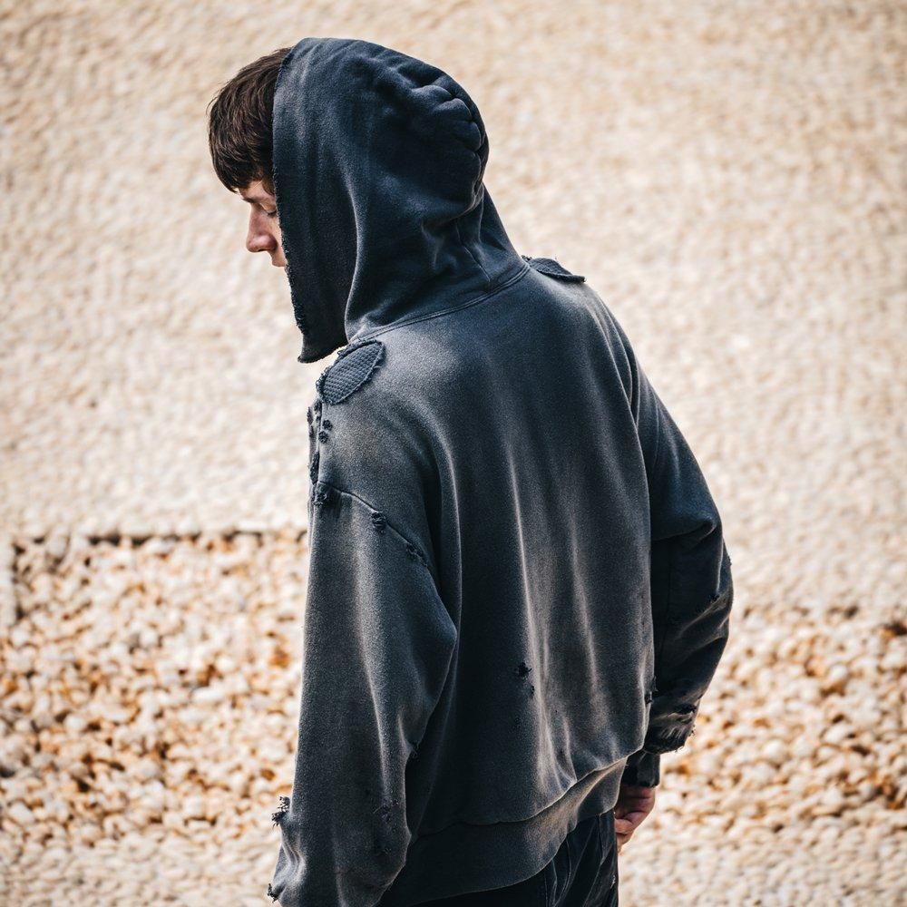 SAINT MXXXXXX | HOODIE DOUBLE-FACE / CHARKOAL