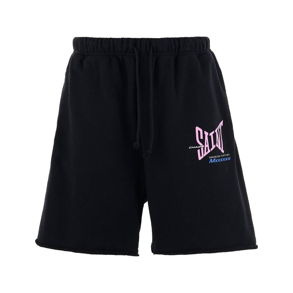 SAINT MXXXXXX | SWEAT SHORTS RIBON SAINT / BLACK