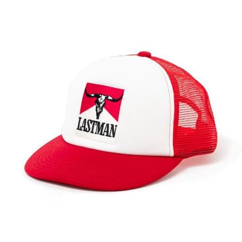 LASTMAN | EMBROIDERED TRUCKER CAP TABACO / RED