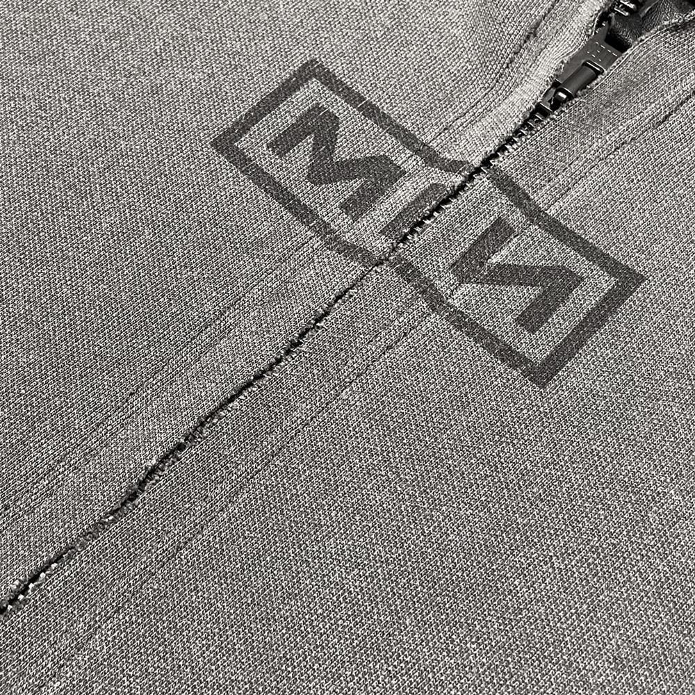 MINUS | BOOTLEG ZIP UP HOODIE WITH DAMAGED(SIN) / AGED BLACK