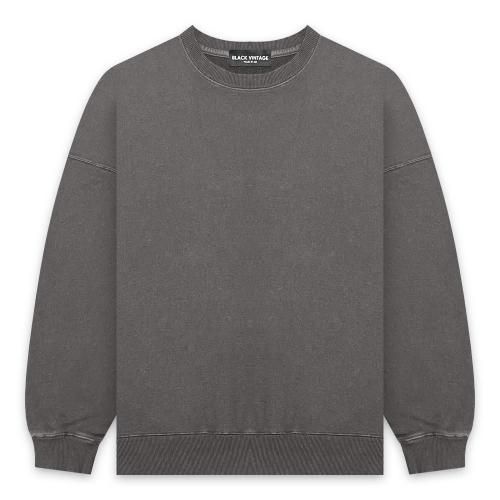 BLACK VINTAGE | CREWNECK SWEAT SHIRTS VINTAGE DYEING / CHARCOAL