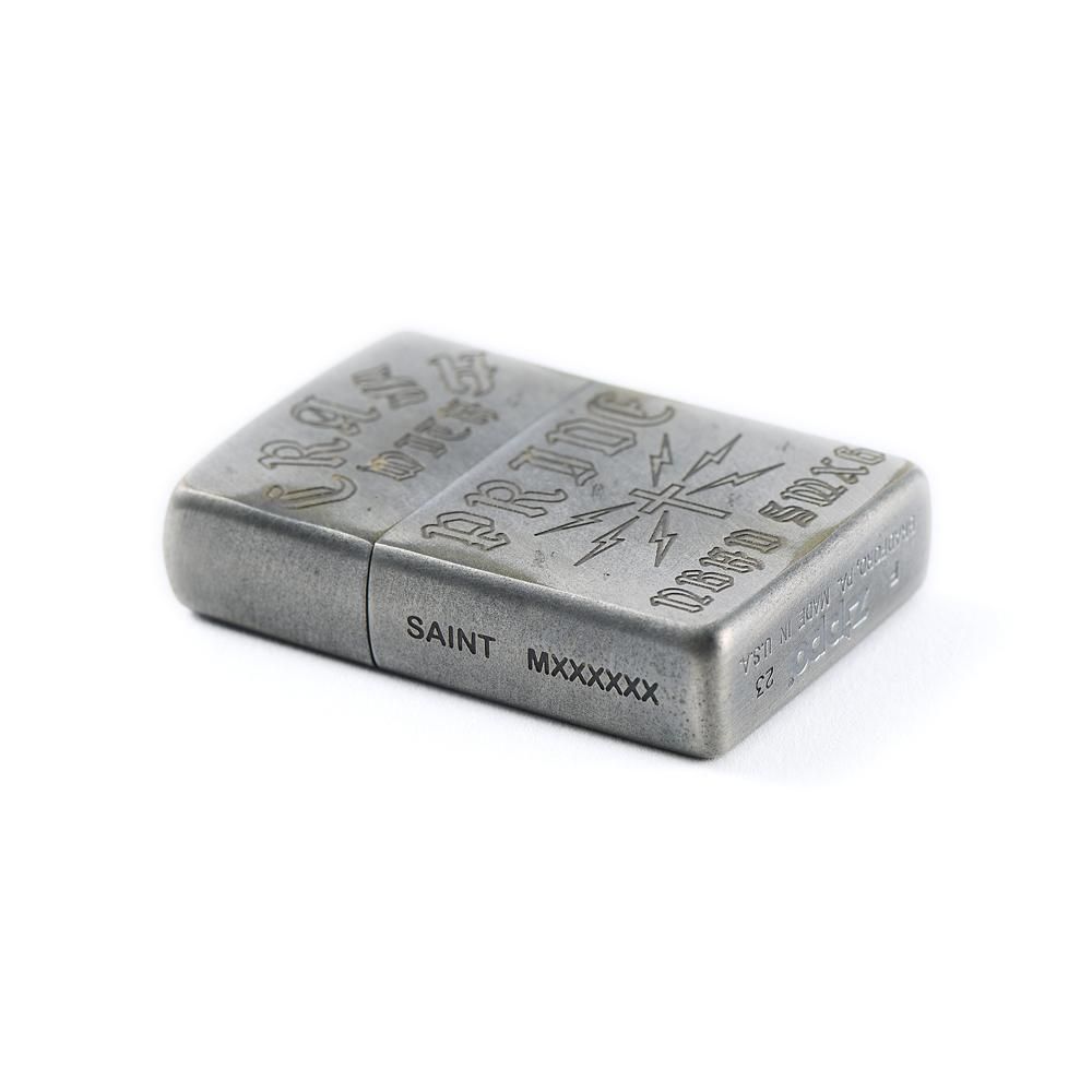 SAINT MXXXXXX | NH_STHD.AGED ZIPPO LIGHTER / SILVER