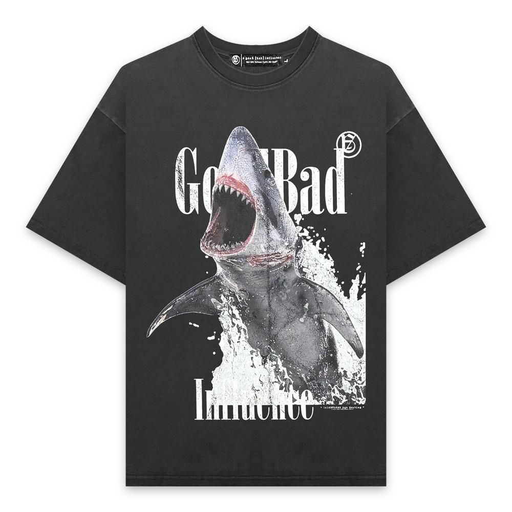A GOOD BAD INFLUENCE | SHARK T-SHIRT / BLACK