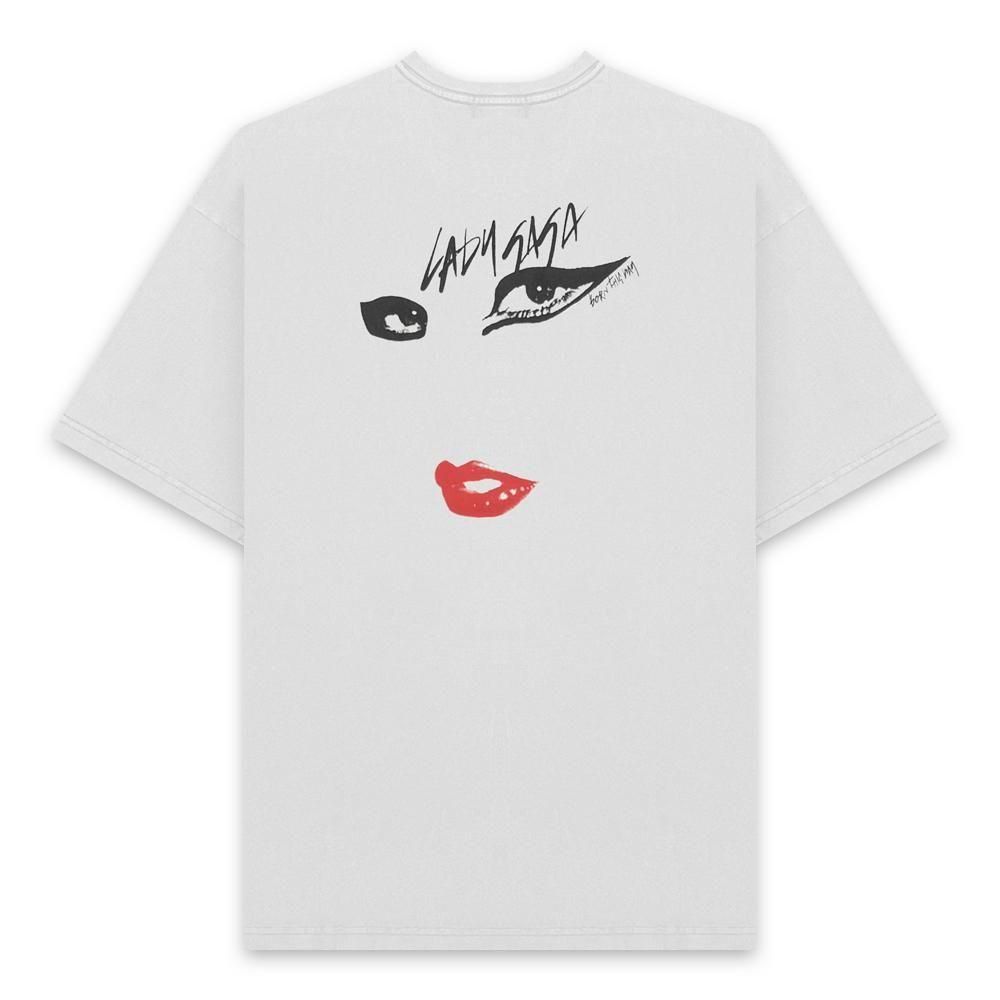 U/MUSIC | LADY GAGA BTW FACE PT SS TEE / WHITE