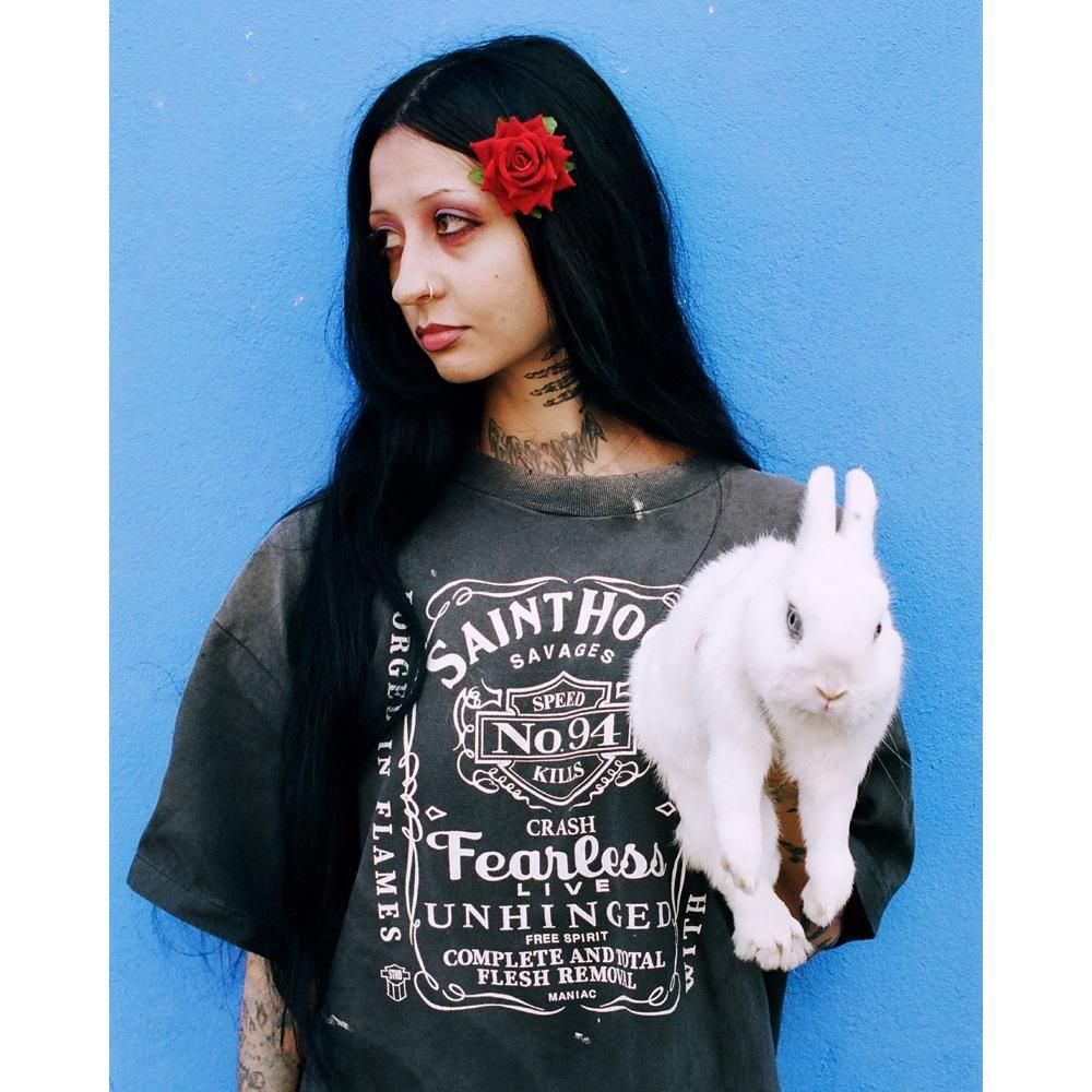 SAINT MXXXXXX | NH_SS TEE STHD.FEARLESS / BLACK