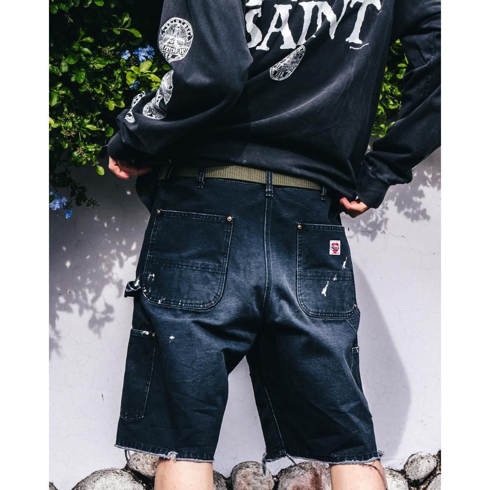 SAINT MXXXXXX | DOUBLE KNEE SHORTS / BLACK