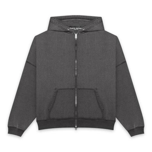 BLACK VINTAGE | ZIP HOODIE VINTAGE PROCESSING / 5YEARS BLACK