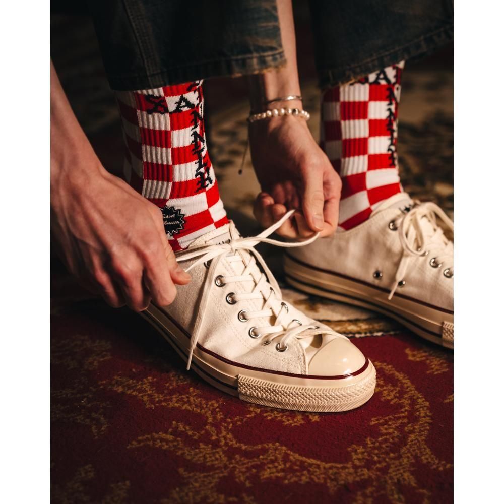 SAINT MXXXXXX | SOCKS SINNER / WHITE+RED