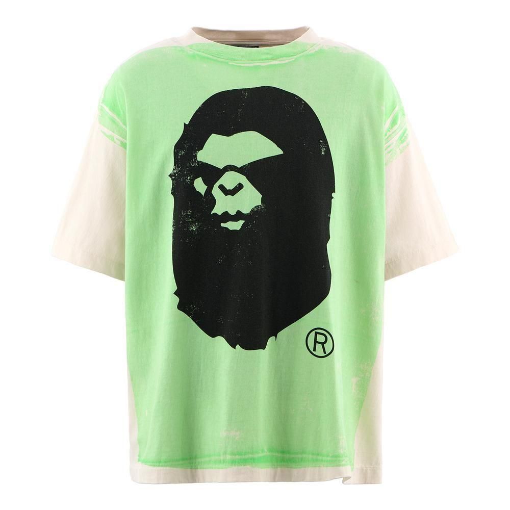 SAINT MXXXXXX | BAPE_SS TEE HANDPRINT / WHITE+GREEN