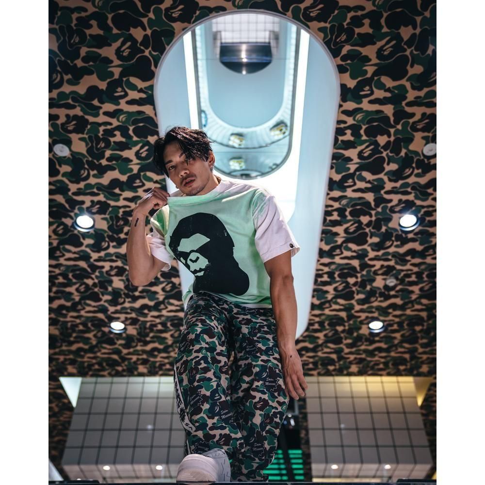 SAINT MXXXXXX | BAPE_SS TEE HANDPRINT / WHITE+GREEN
