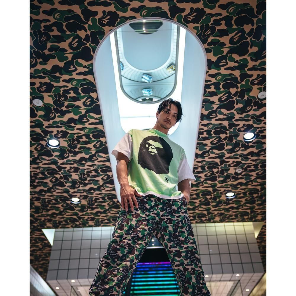 SAINT MXXXXXX | BAPE_SS TEE HANDPRINT / WHITE+GREEN