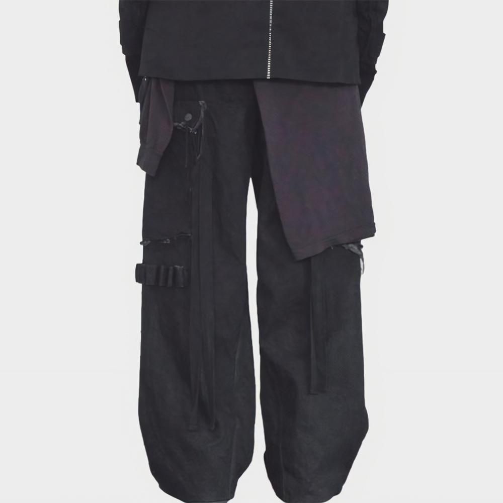 MINUS | SLASH SEAM TWIST CARGO JEANS(NOIR) / BLACK