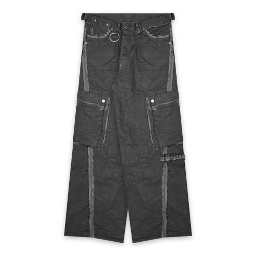 MINUS | SLASH SEAM TWIST CARGO JEANS(NOIR) / BLACK