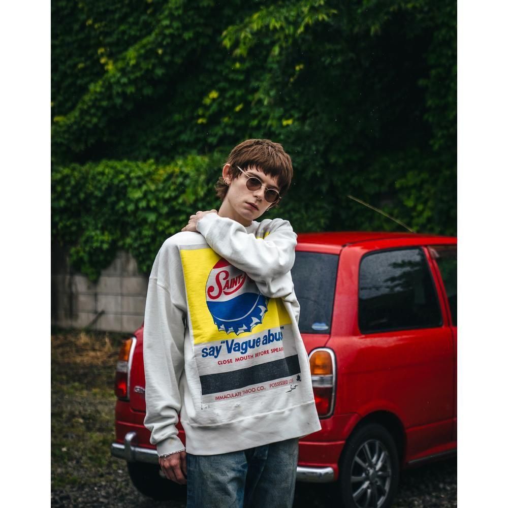 SAINT MXXXXXX | CRW NECK SWET VAGUE ABUSE / WHITE
