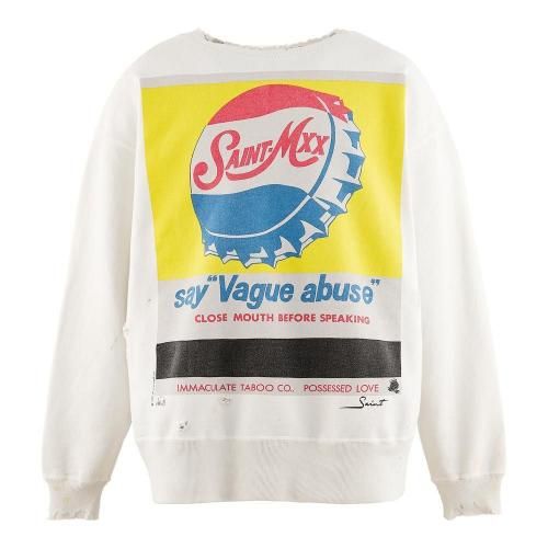 SAINT MXXXXXX | CRW NECK SWET VAGUE ABUSE / WHITE