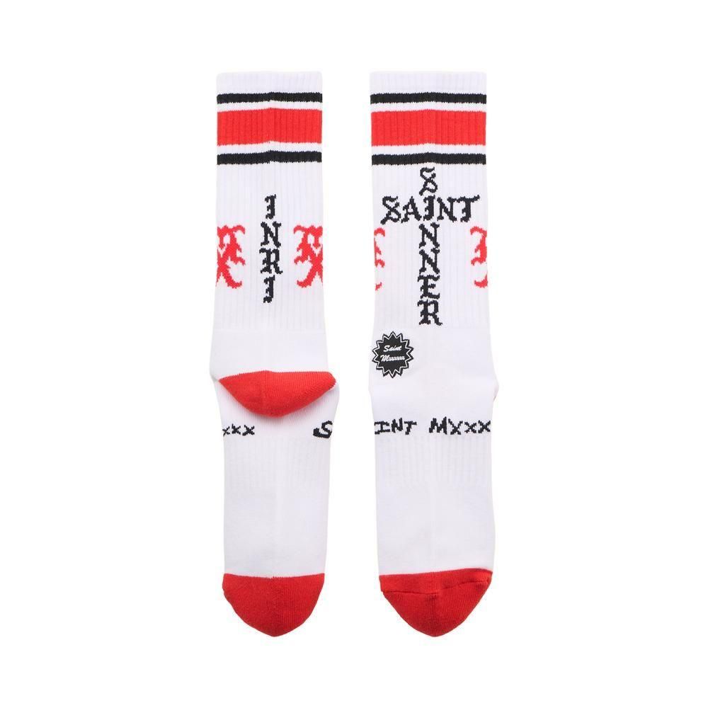 SAINT MXXXXXX | SOCKS SINNER / WHITE+RED