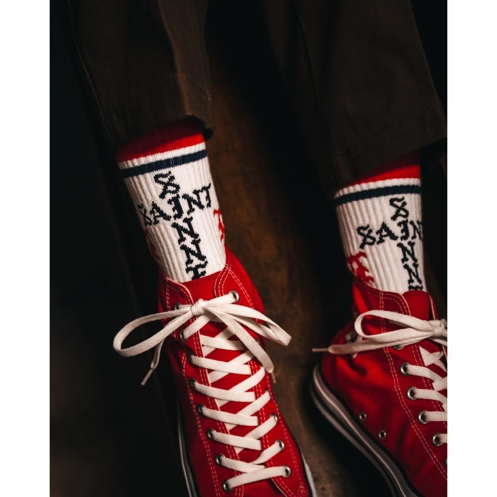 SAINT MXXXXXX | SOCKS SINNER / WHITE+RED