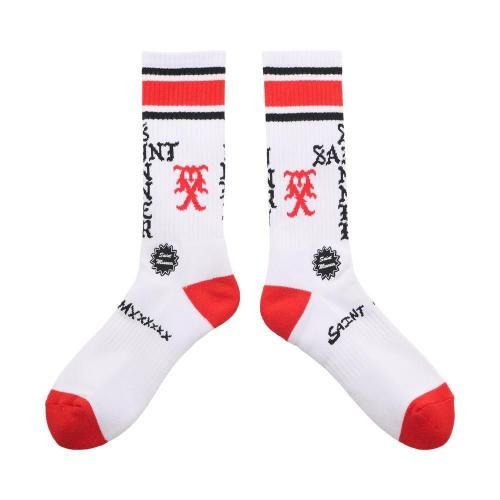 SAINT MXXXXXX | SOCKS SINNER / WHITE+RED
