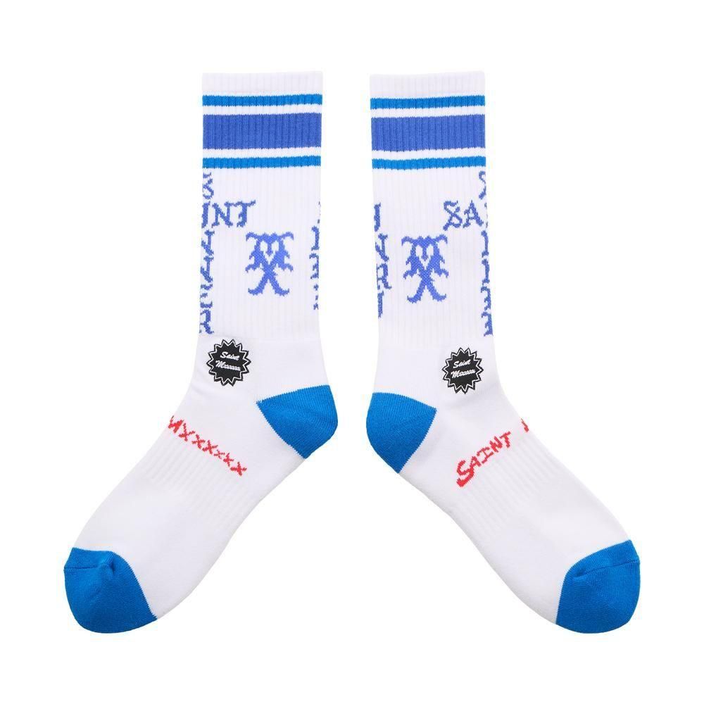 SAINT MXXXXXX | SOCKS SINNER / WHITE+BLUE