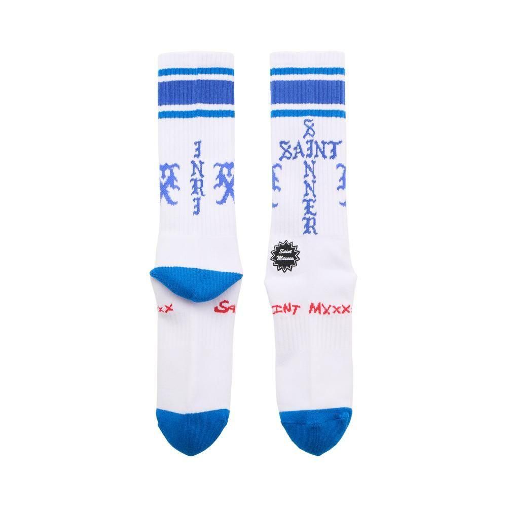 SAINT MXXXXXX | SOCKS SINNER / WHITE+BLUE