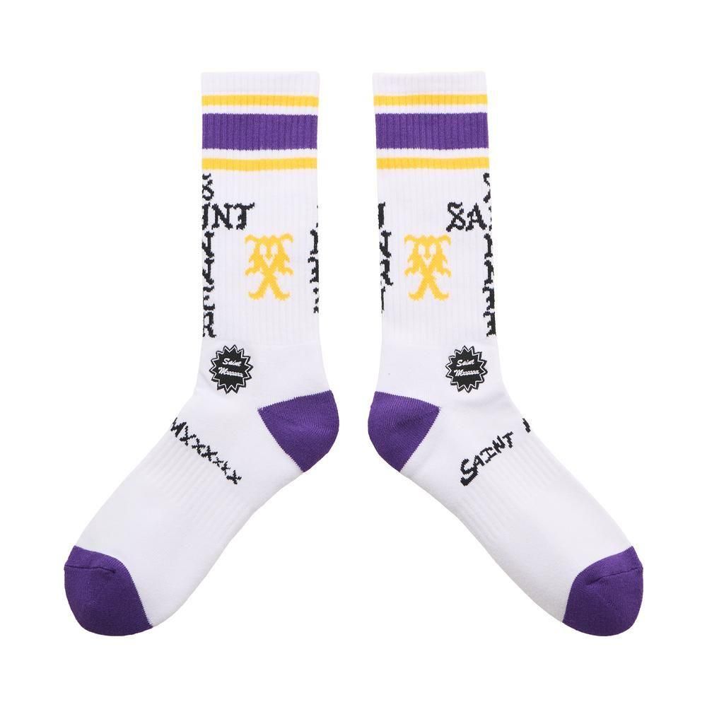 SAINT MXXXXXX | SOCKS SINNER / WHITE+PURPLE