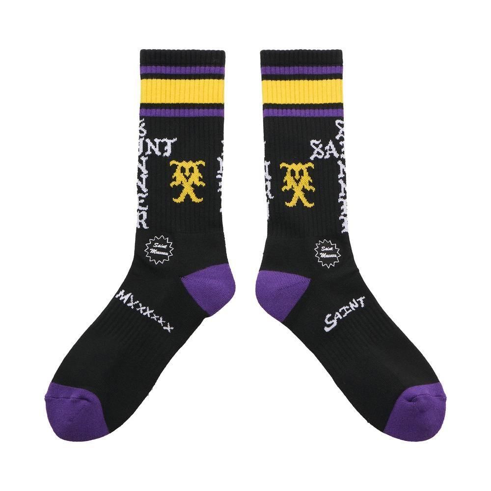 SAINT MXXXXXX | SOCKS SINNER / BLACK+PURPLE