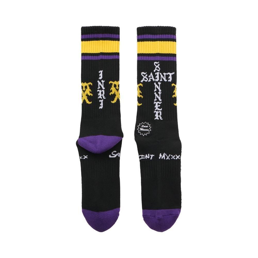 SAINT MXXXXXX | SOCKS SINNER / BLACK+PURPLE