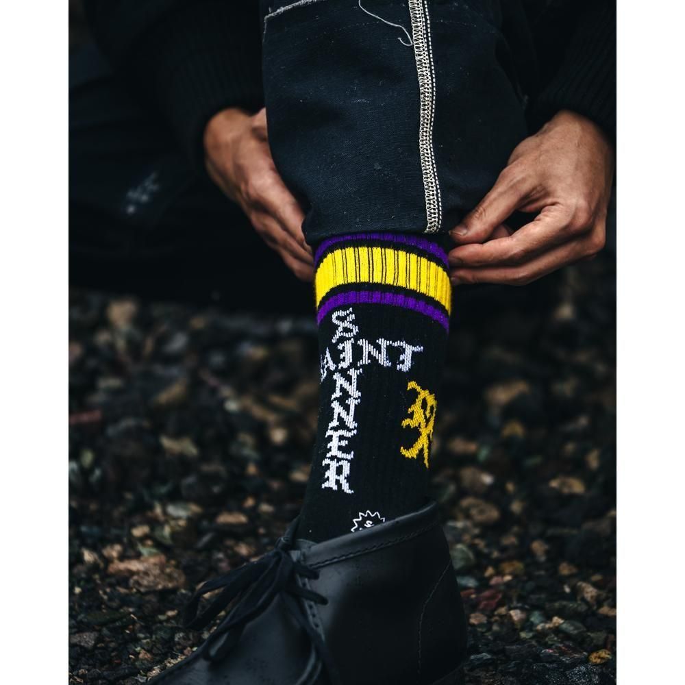 SAINT MXXXXXX | SOCKS SINNER / BLACK+PURPLE