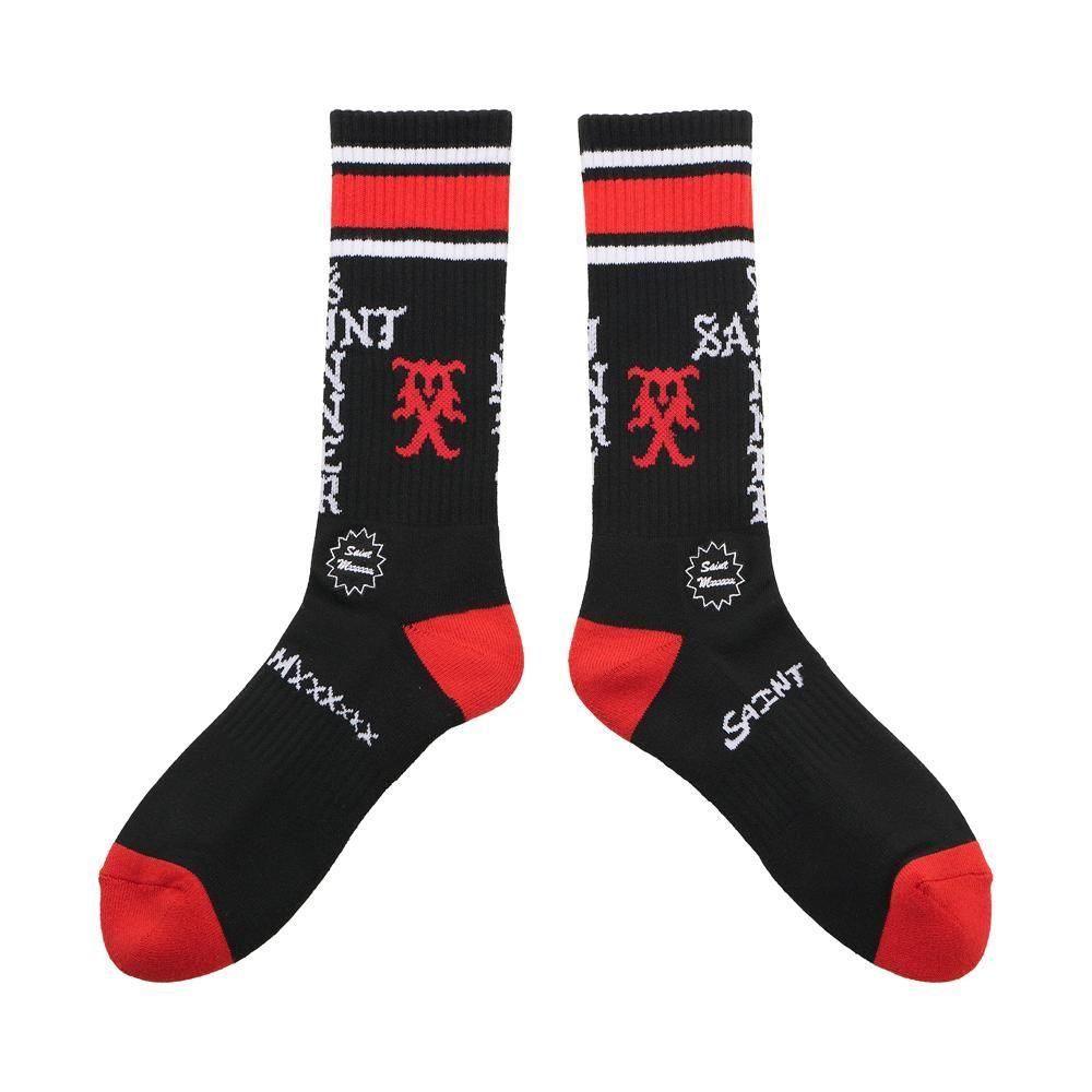 SAINT MXXXXXX | SOCKS SINNER / BLACK+RED
