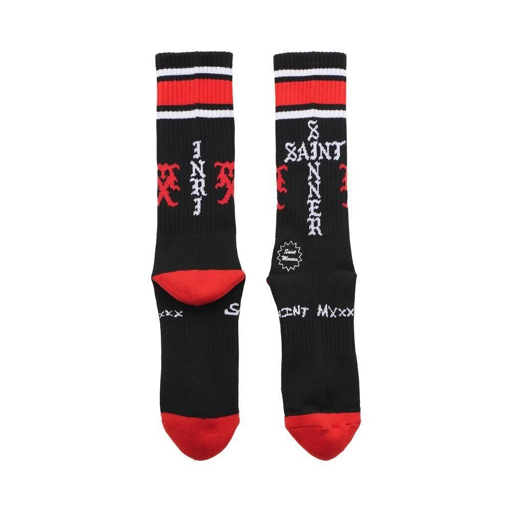 SAINT MXXXXXX | SOCKS SINNER / BLACK+RED