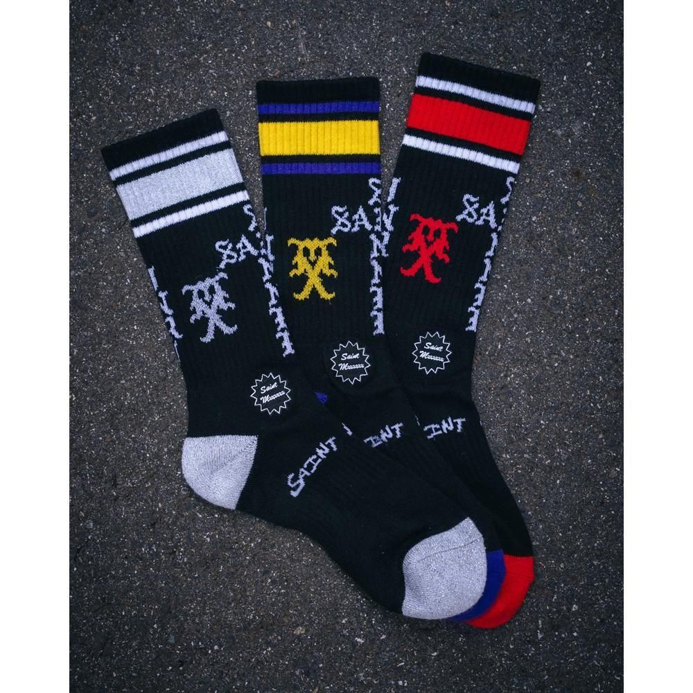 SAINT MXXXXXX | SOCKS SINNER / BLACK+RED