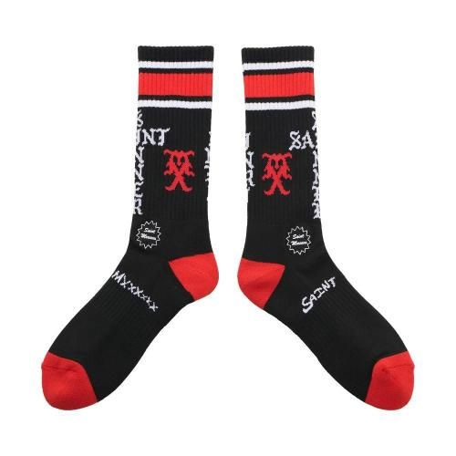 SAINT MXXXXXX | SOCKS SINNER / BLACK+RED