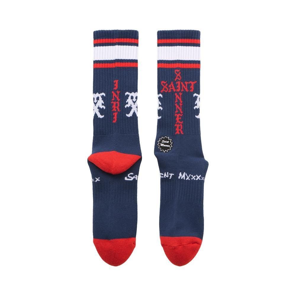 SAINT MXXXXXX | SOCKS SINNER / BLUE+RED