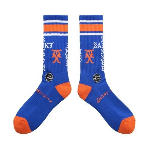 SAINT MXXXXXX | SOCKS SINNER / BLUE+ORANGE+WHITE