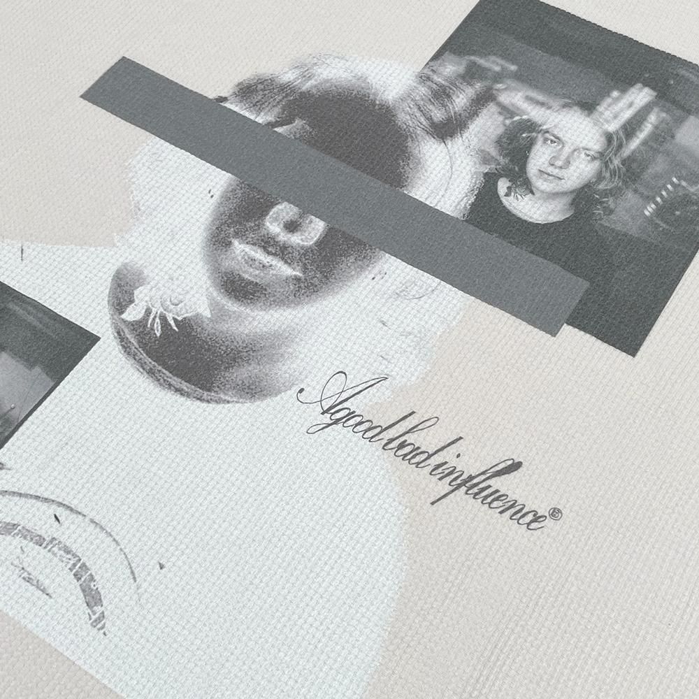 A GOOD BAD INFLUENCE |  DON'T LOOK WAFFLE LONG SLEEVE T-SHIRT / BEIGE