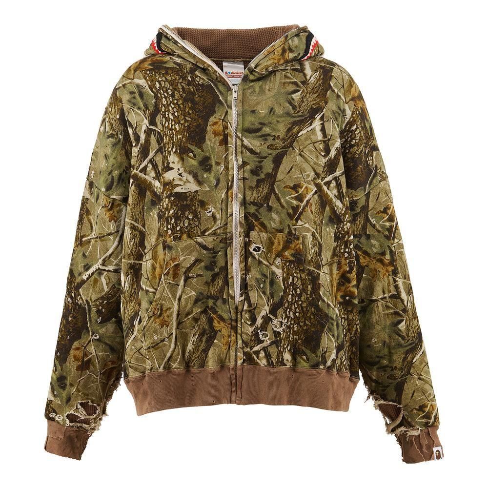 SAINT MXXXXXX | BAPE_ZIP HOODIE SAHARK / CAMO