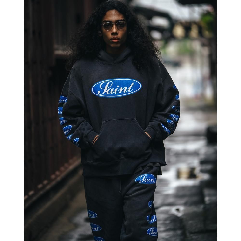 SAINT MXXXXXX | SWEAT PANTS LOVE AMONG / BLACK